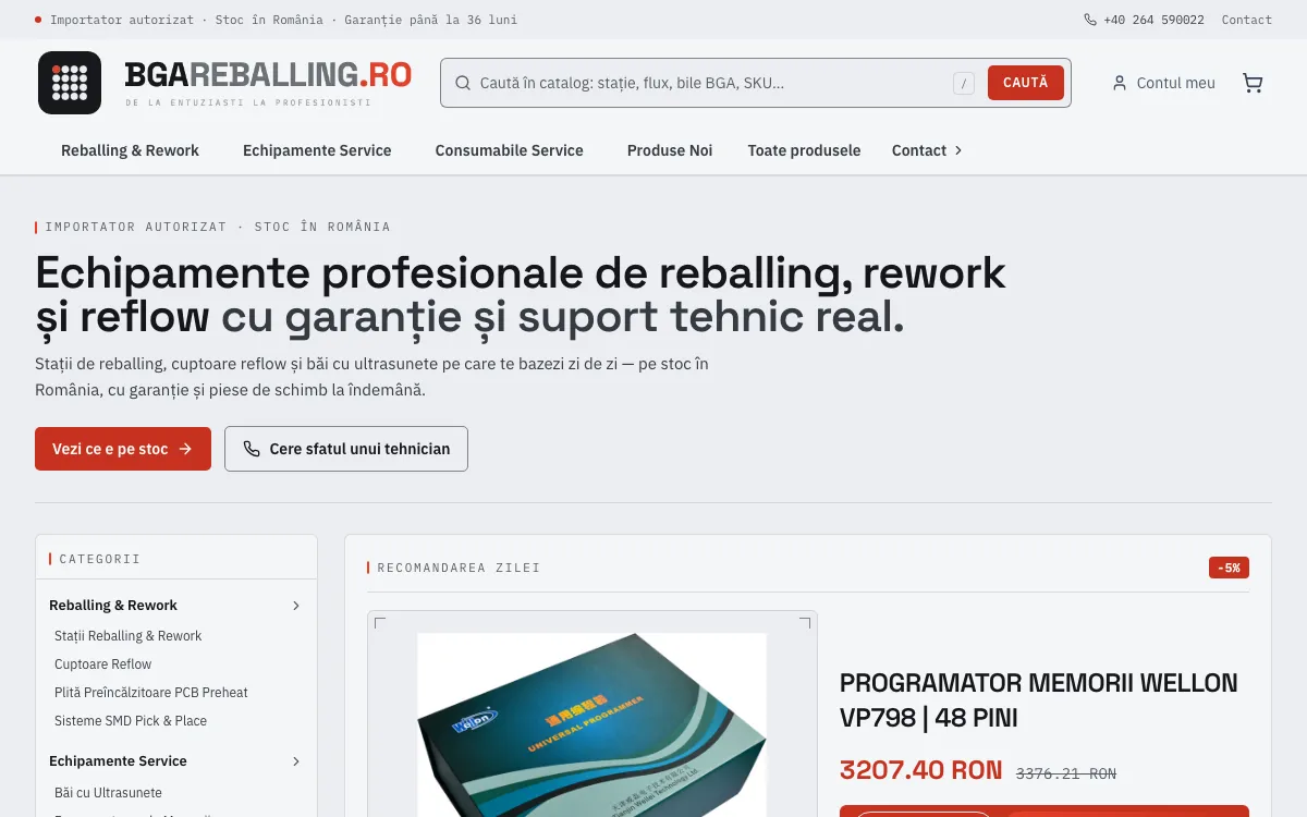Captura din site-ul BGA Reballing, realizat de Sytek