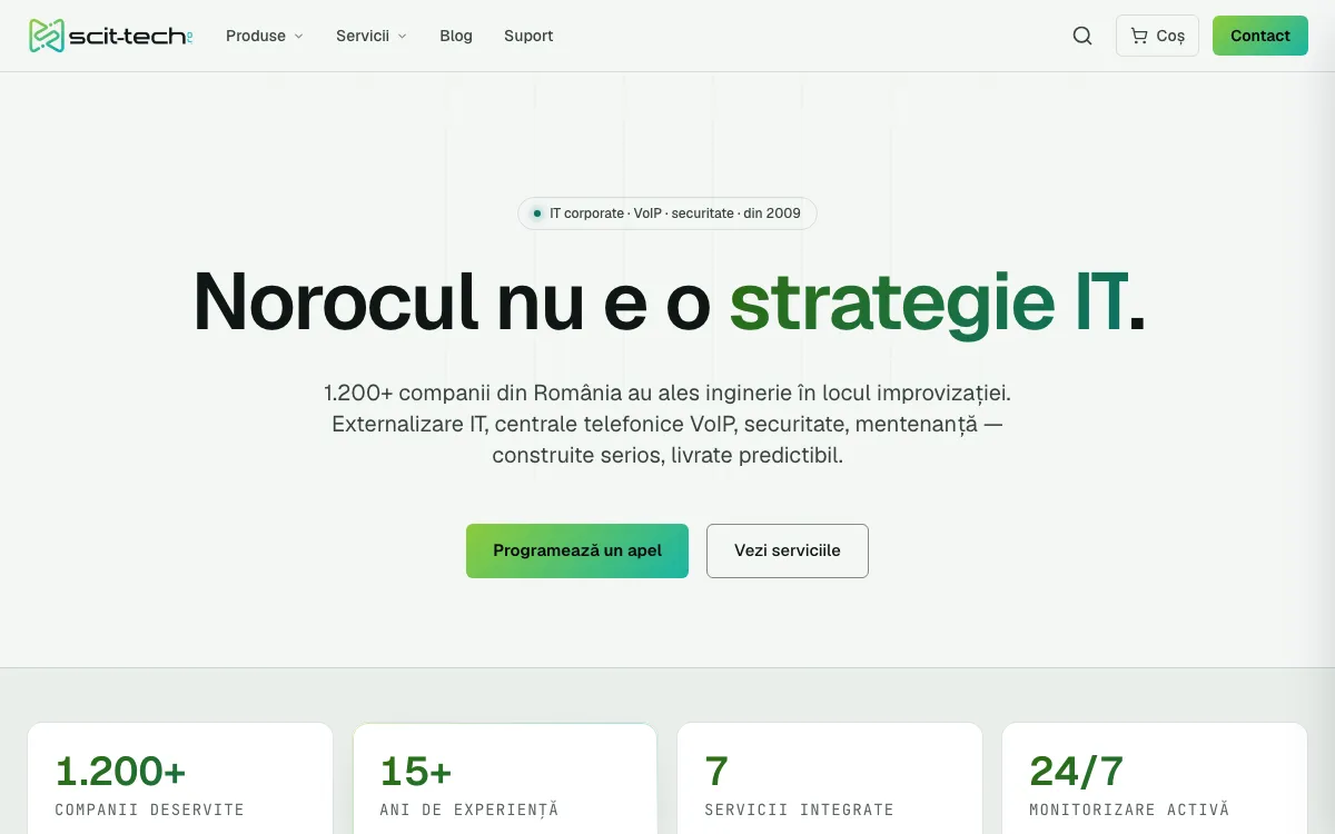 Captura din site-ul Scit-Tech, realizat de Sytek